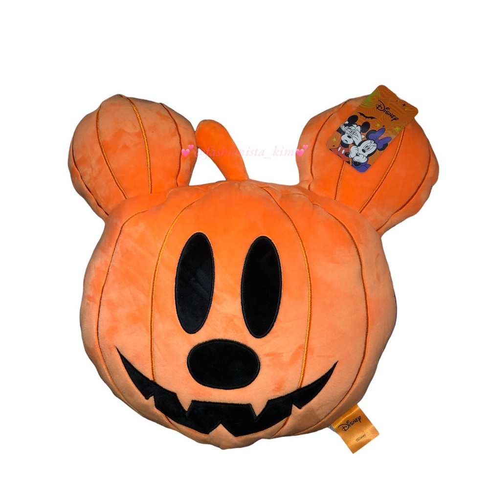 Disney Mickey Mouse head Halloween pillow jack-o-lantern face